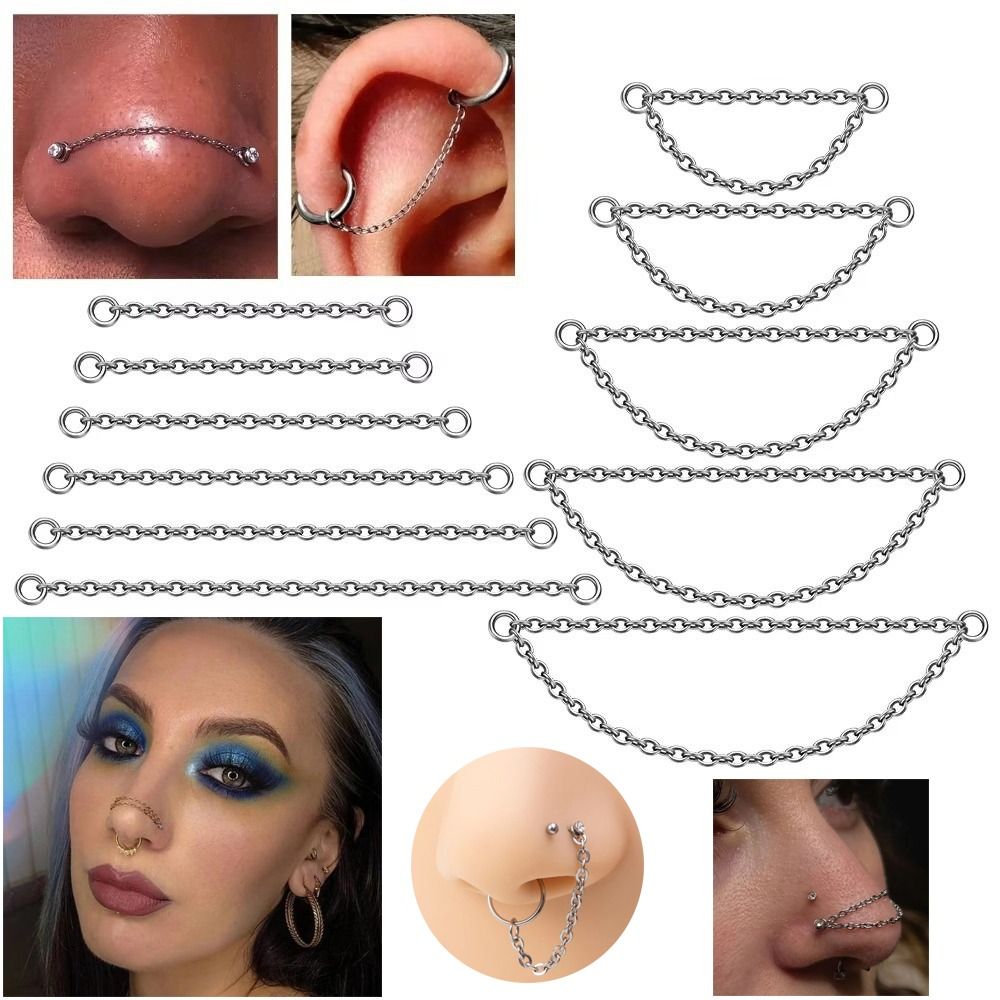 Body Jewelry Titanium - Fashion Titanium Nose Chain Three Layer