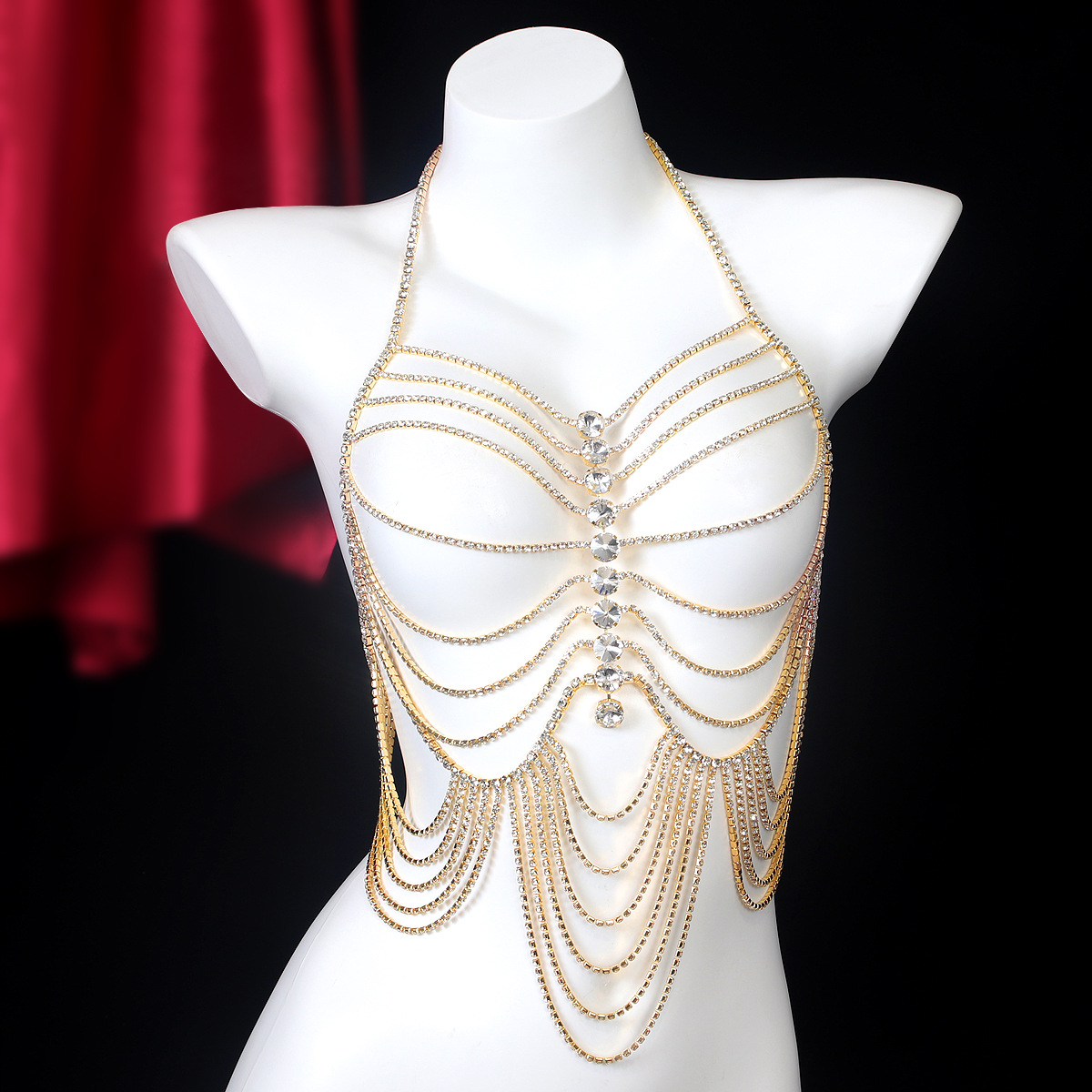 Body Jewelry Retainers - Luxurious Stripe Tassels Retro Style Rhinestone