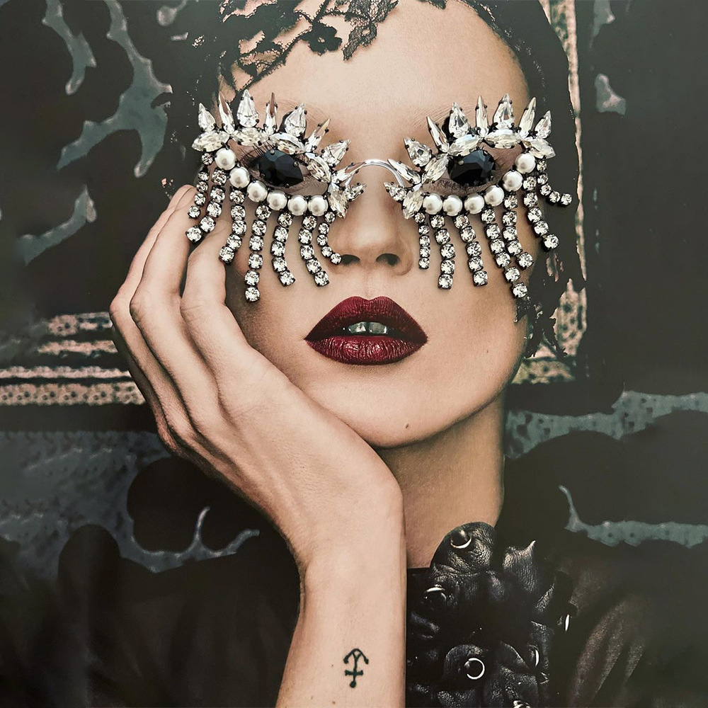 Body Jewelry Retainers - Stonefans Tassel Glasses Frame for Women