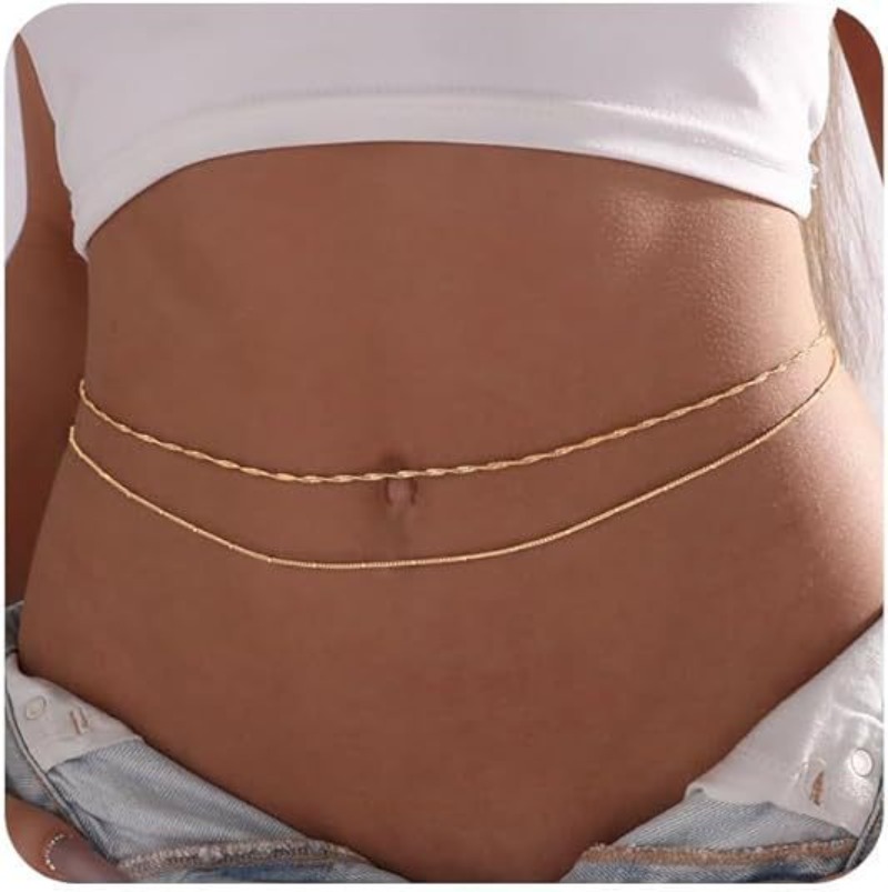 Double Layer Gold Waist Chain  - Body Jewelry Dress review and price
