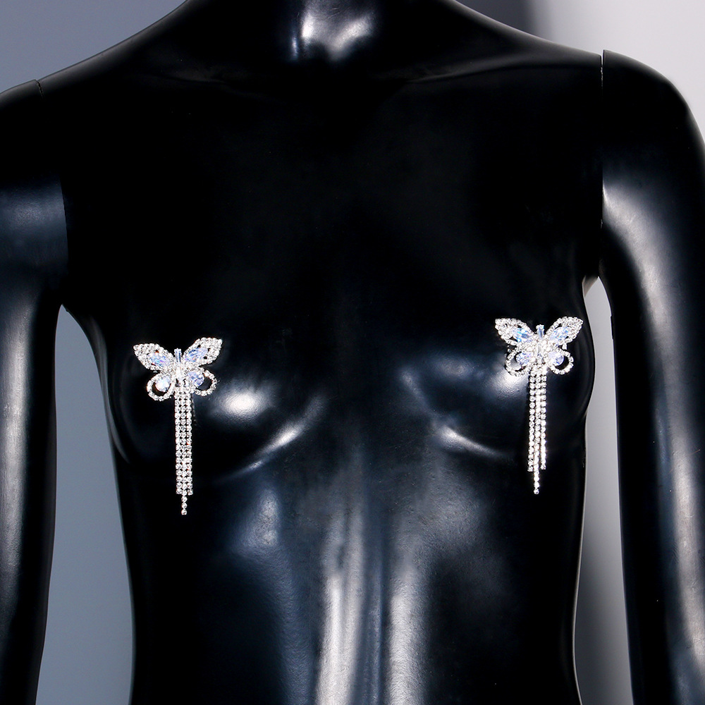 Sexy Rhinestone Butterfly Tass - Body Jewelry Retainers review and price