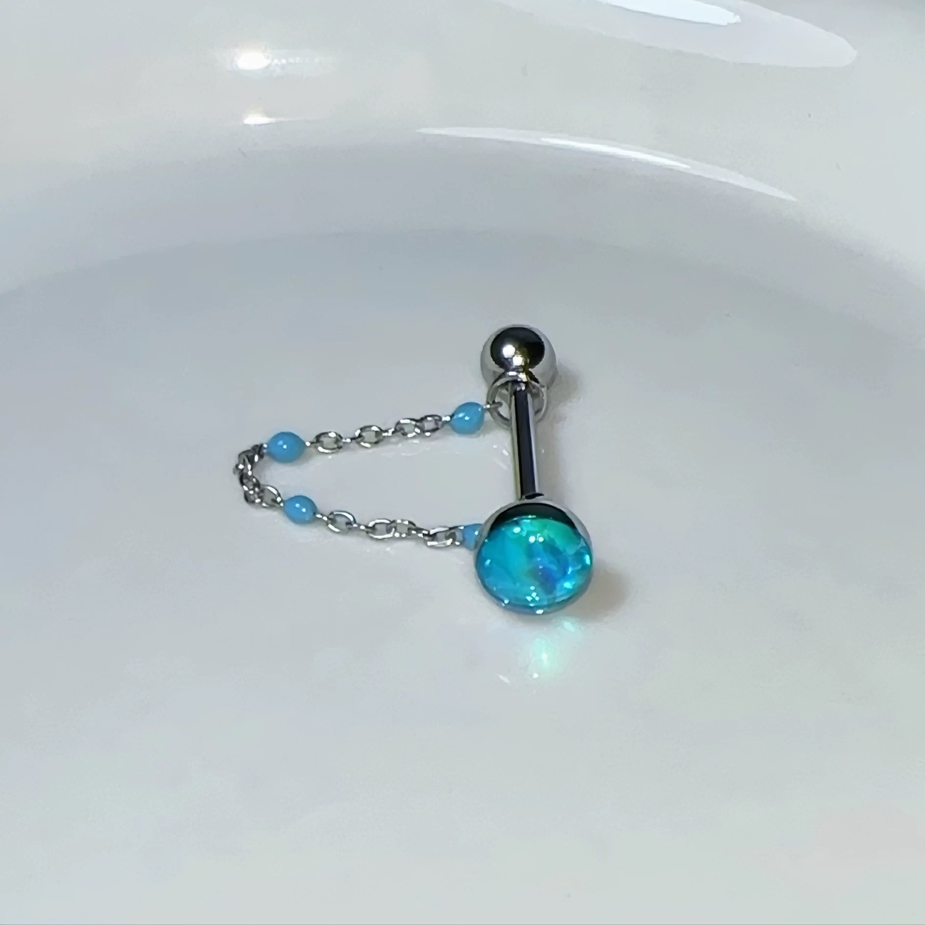1Pc High-Quality Trendy Blue G - Body Jewelry Titanium review and price