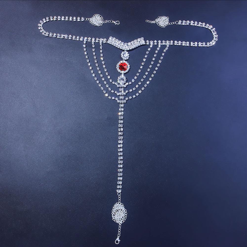 Sexy Body Chain Lingerie Red C - Body Jewelry Retainers review and price