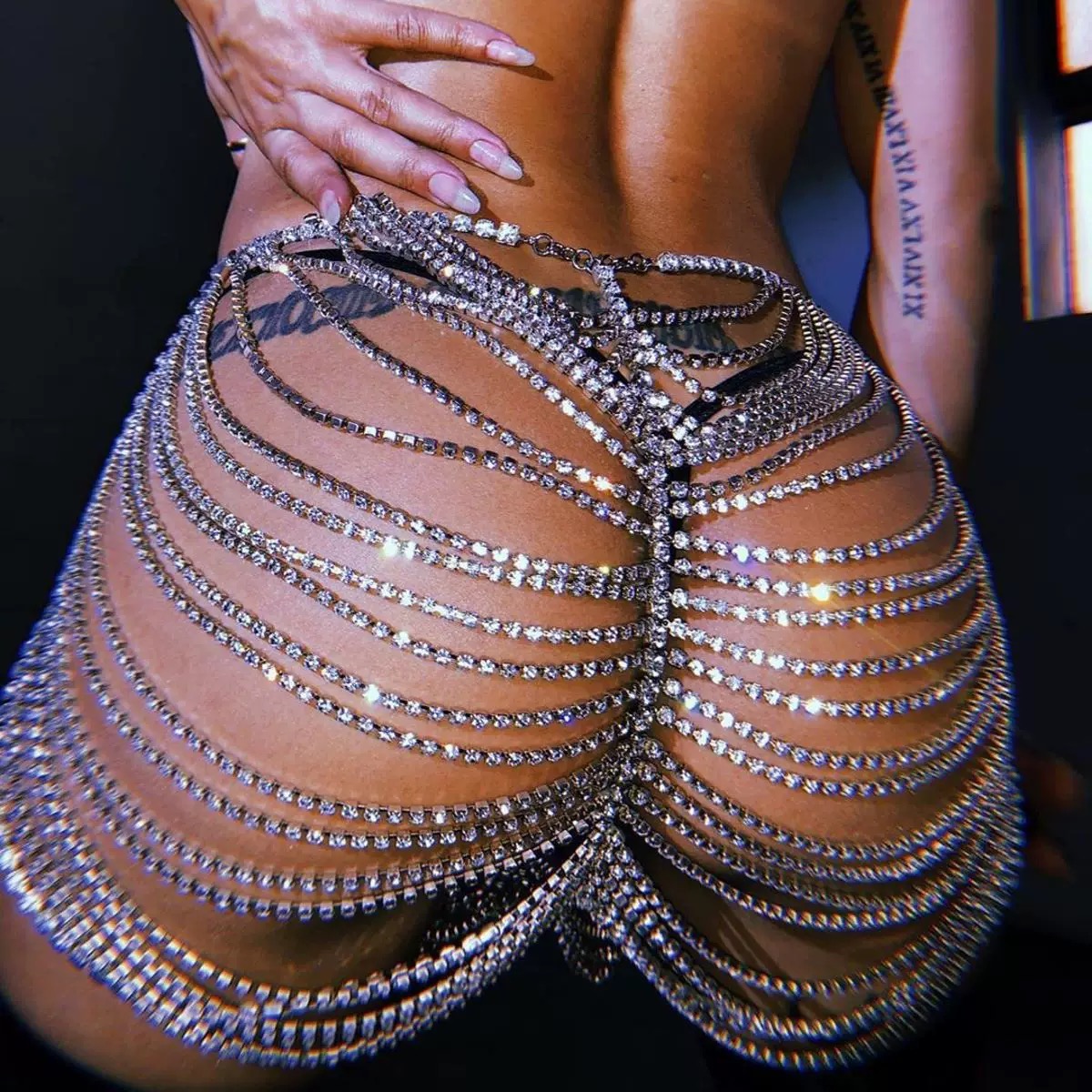 1pcSexy Fashionable Rhinestone - Body Jewelry Dress review and price