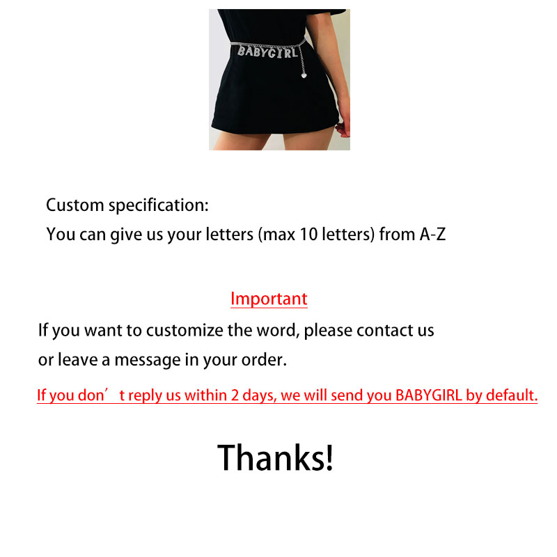 Custom Rhinestone Letters Baby - Body Jewelry Waist Chains review and price
