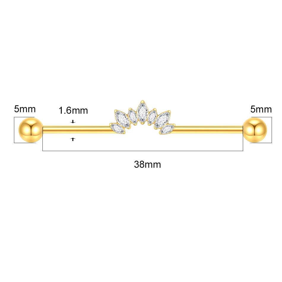 1/5PCS Titanium 14G CZ Industr - Industrial Barbell Long review and price
