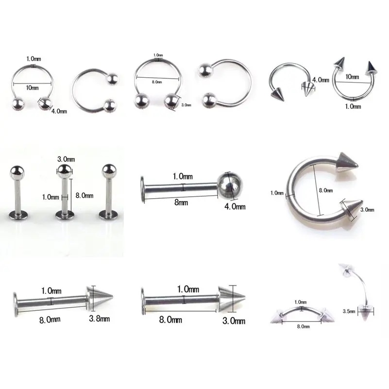 45/80/110Pcs Mix Styles Stainl - Body Jewelry Storage review and price