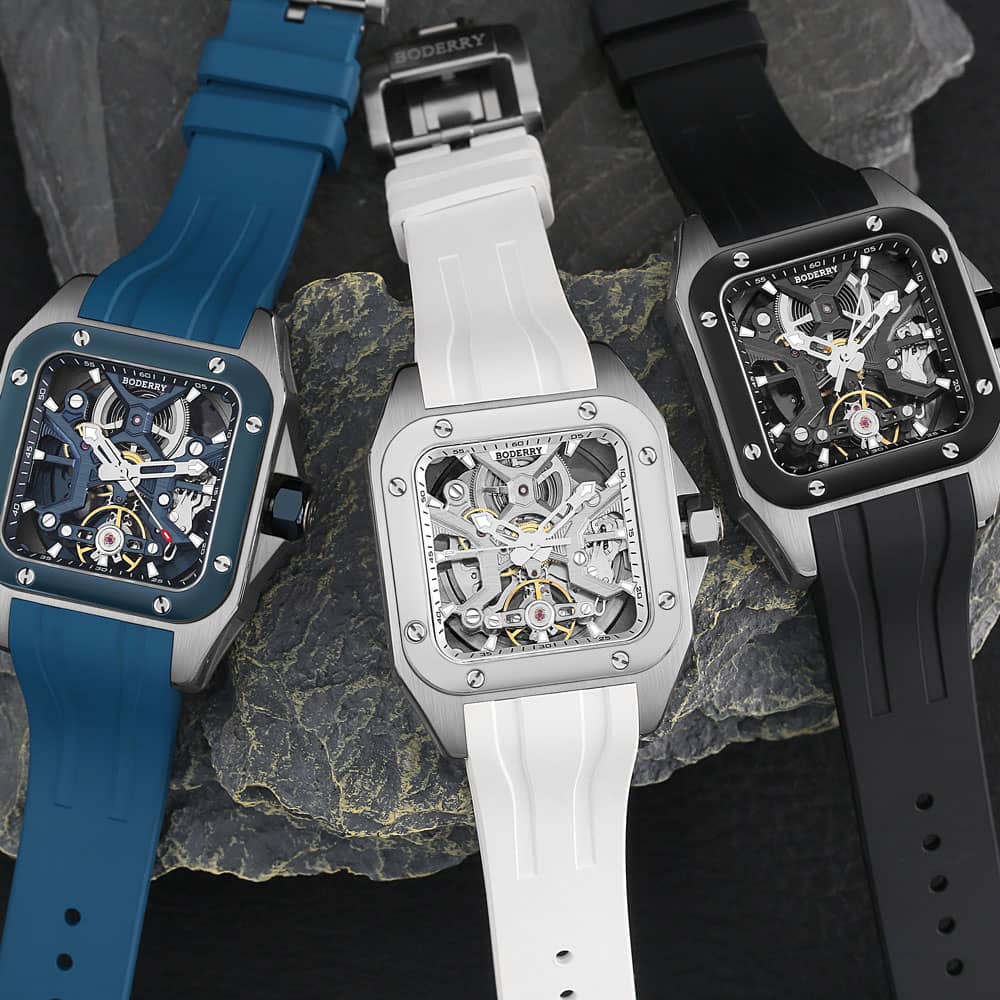 BODERRY Skeleton Watches Men's - Body Jewelry Titanium review and price