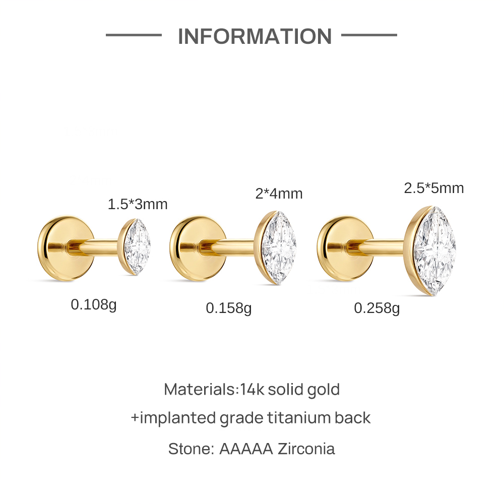CANNER 1PC 14K Solid Gold Deli - Body Jewelry Titanium review and price