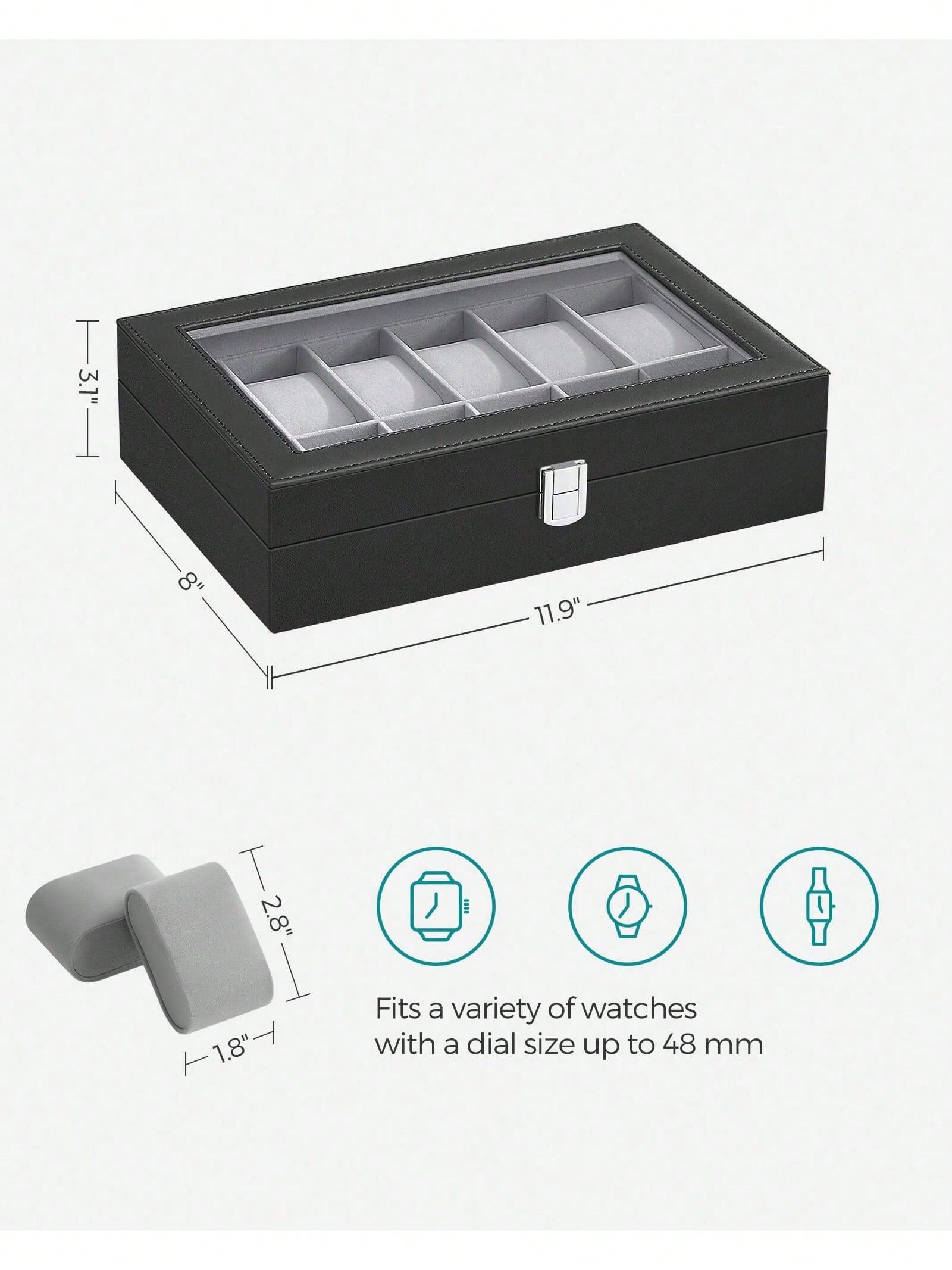 12-Slot Lockable Watch Box wit - Body Jewelry Organizer review and price