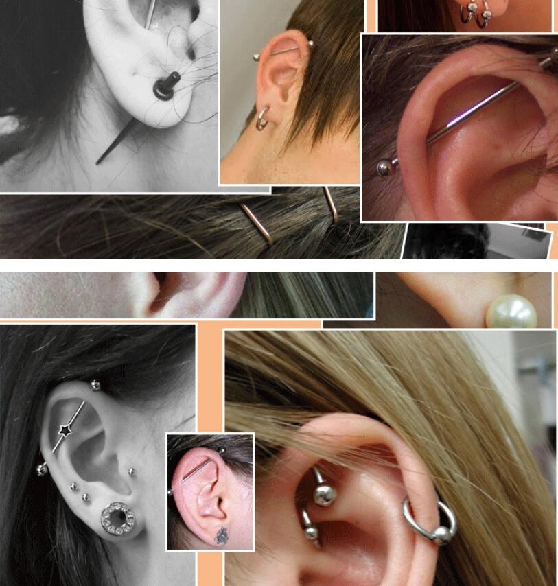 2 Pieces 0.8mm Stainless Steel - Industrial Barbell Long review and price