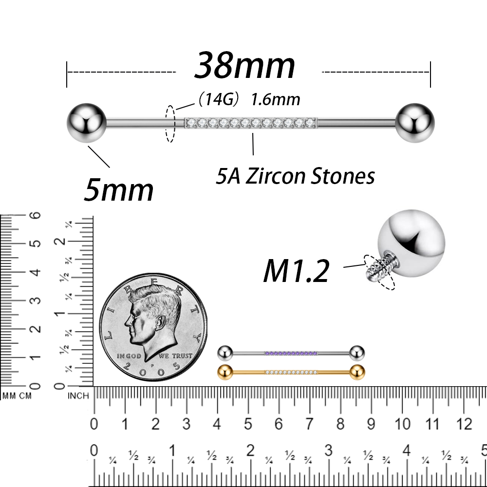 G23 Titanium Body Piercing Jew - Industrial Barbell Long review and price
