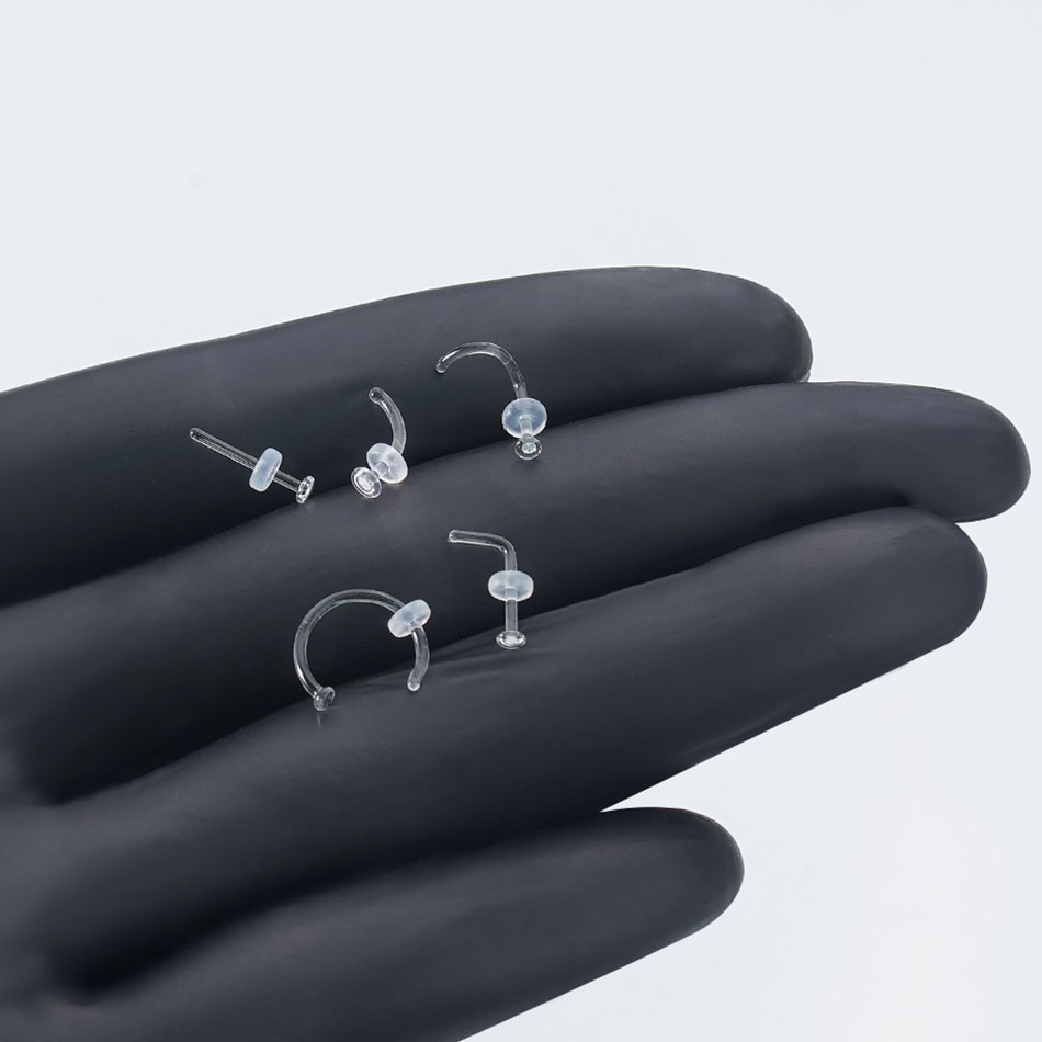 1/5PCS Glass Nose Stud Transpa - Body Jewelry Storage review and price