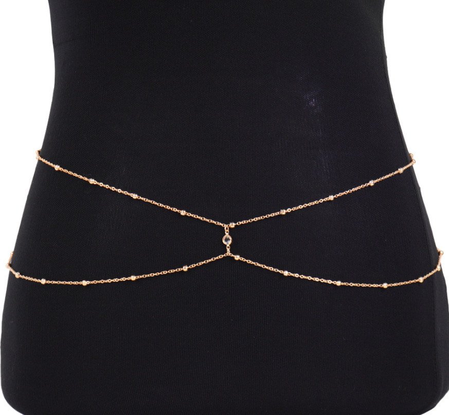 Clear Rhinestone Beaded Belly  - Body Jewelry Ends review and price