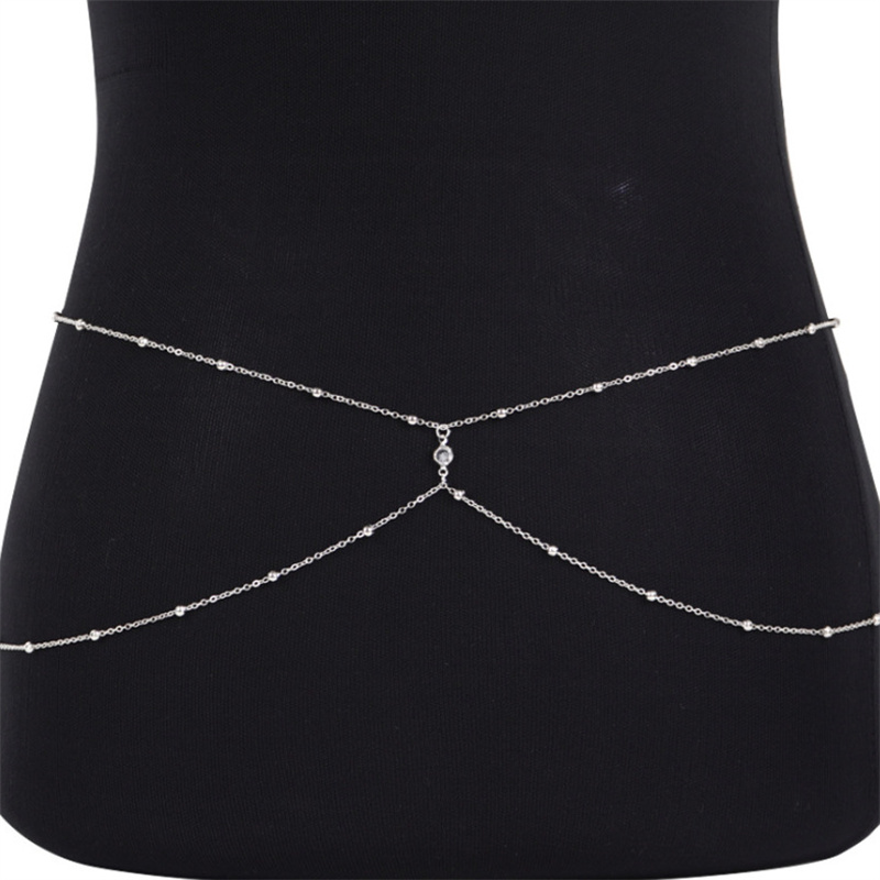 Clear Rhinestone Beaded Belly  - Body Jewelry Ends review and price