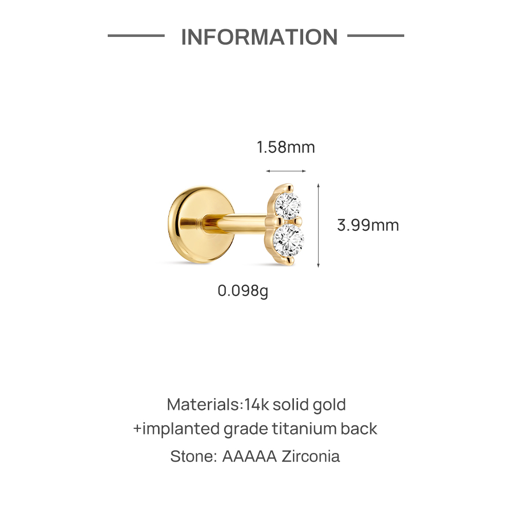 CANNER 1PC 14K Solid Gold Doub - Body Jewelry Titanium review and price
