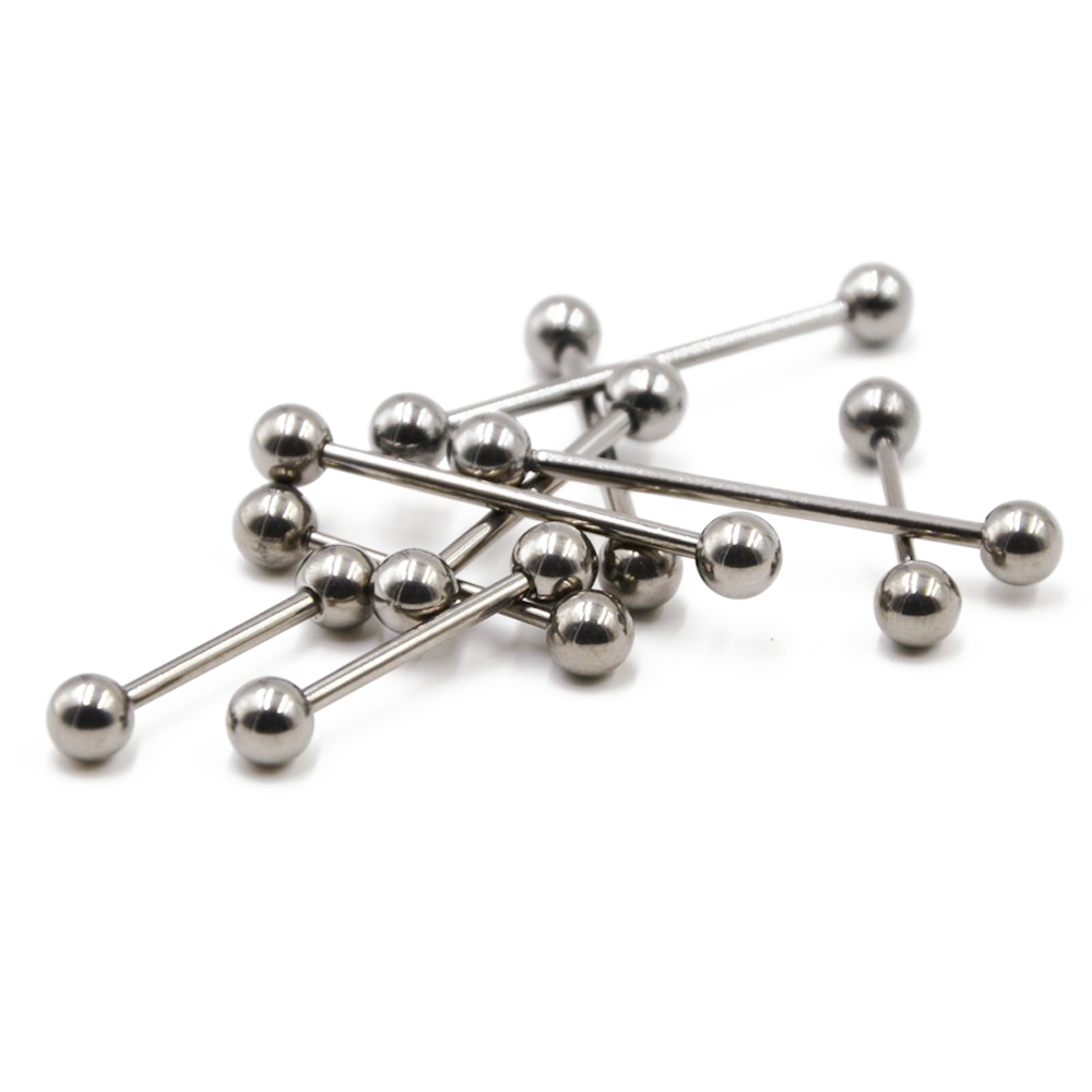 2 Pieces 14G/16G Surgical Stee - Industrial Barbell Long review and price