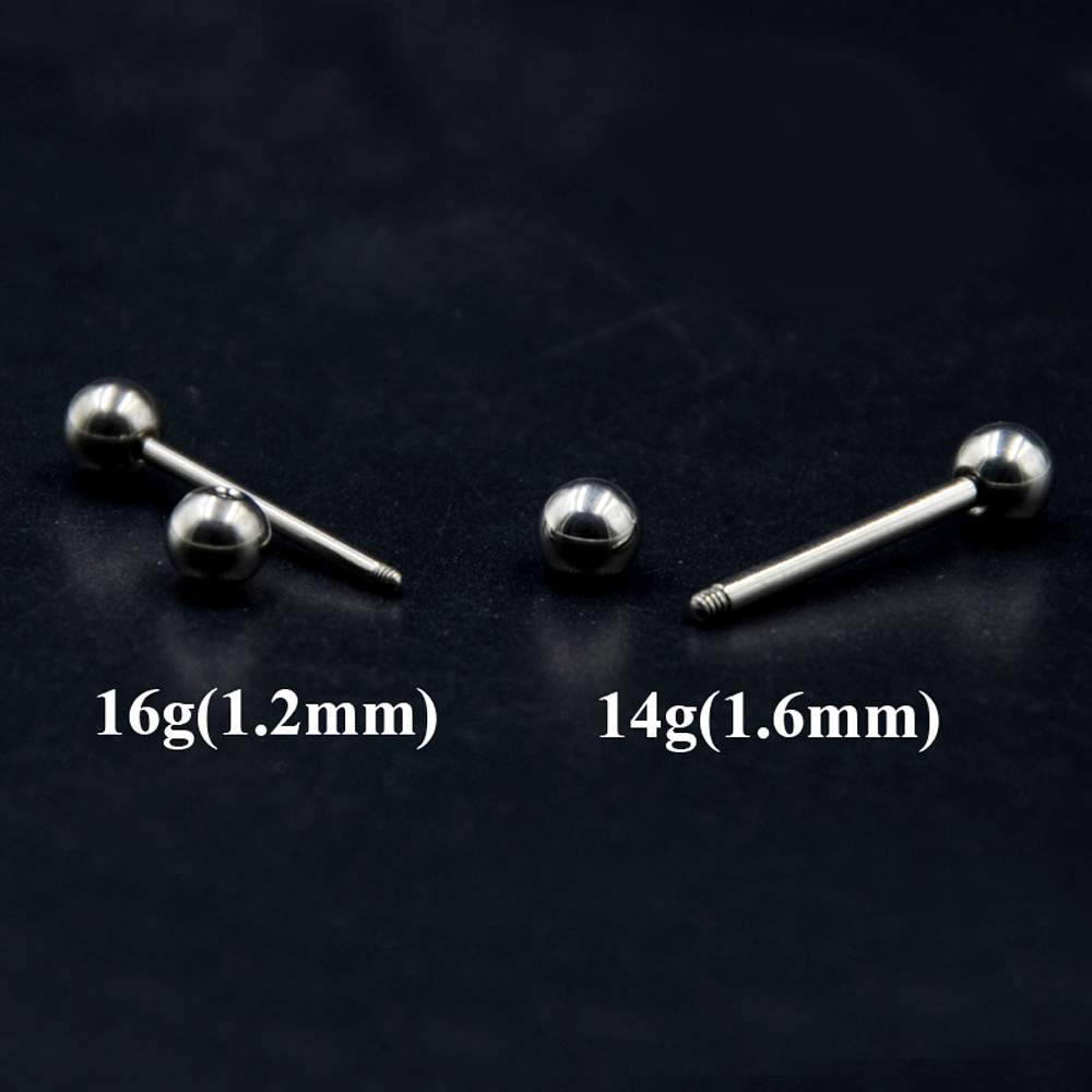 2 Pieces 14G/16G Surgical Stee - Industrial Barbell Long review and price