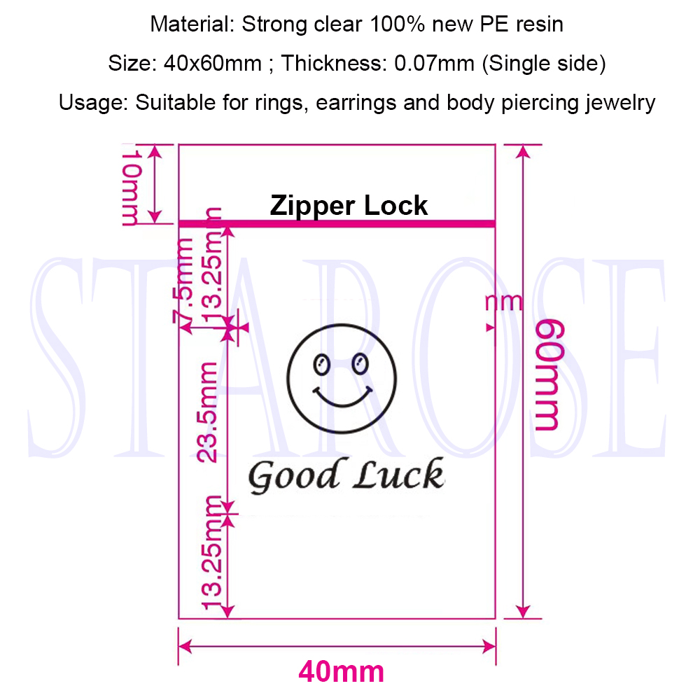 100Pcs/Lot 4x6cmm Clear Plasti - Body Jewelry Storage review and price