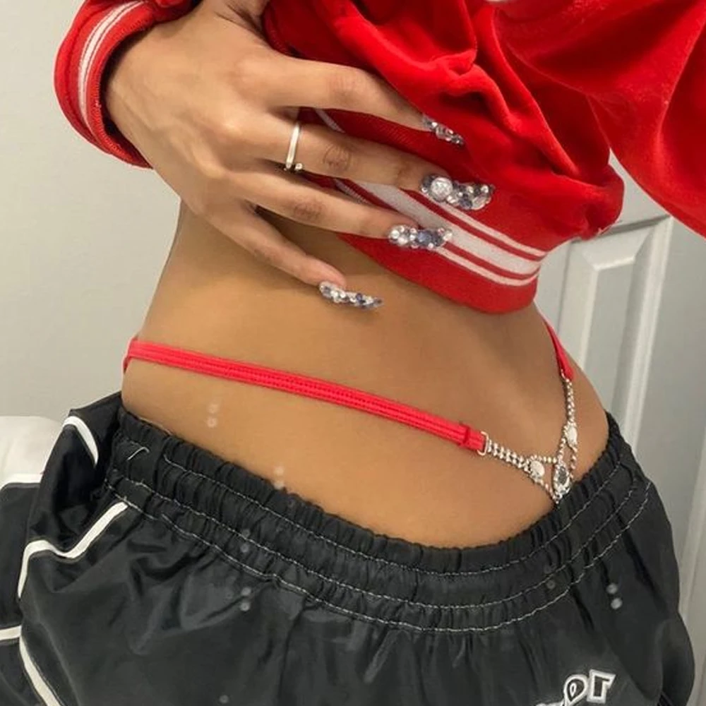Sexy Round Rhinestone Thong Ad - Body Jewelry Retainers review and price
