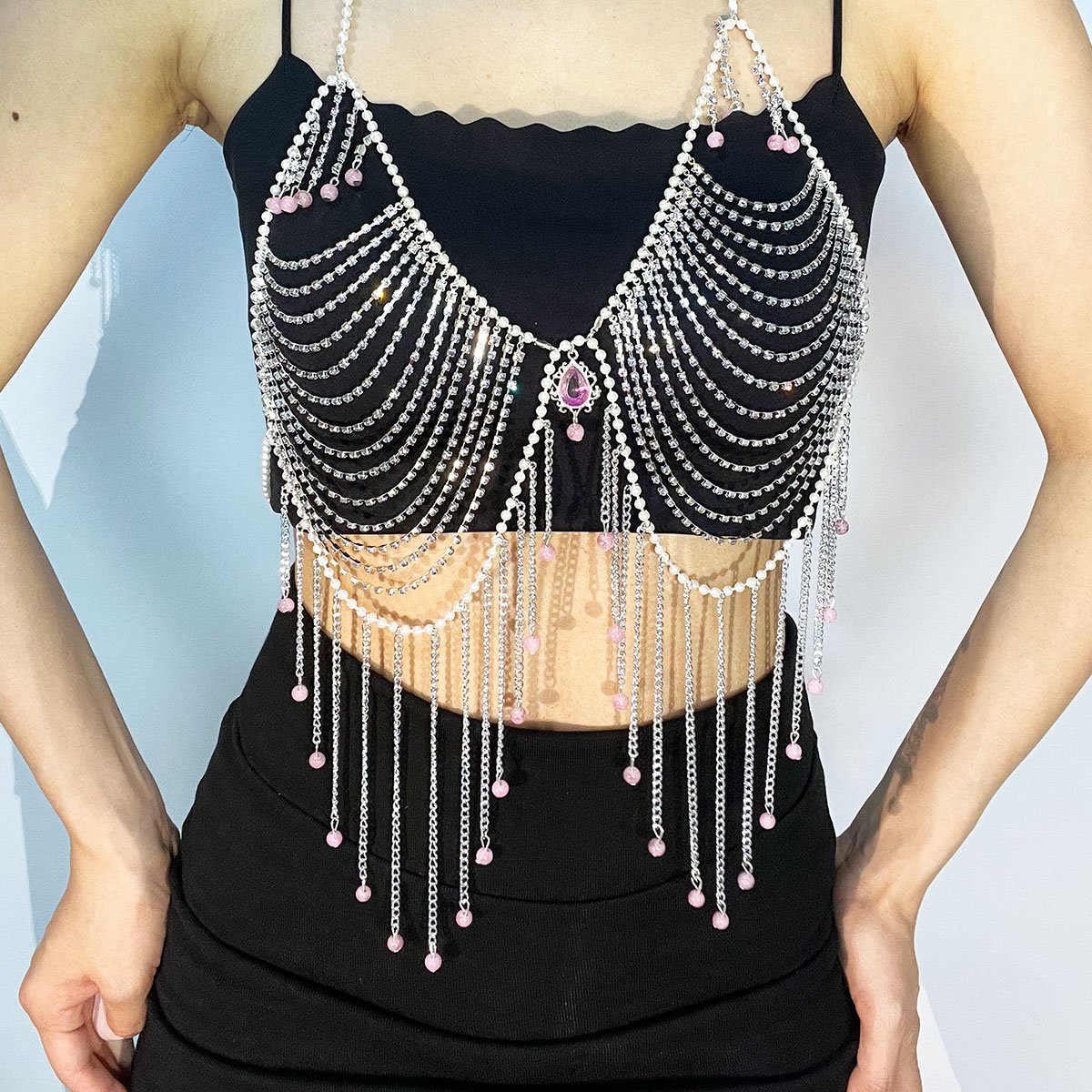 Stylish Rhinestone Bra Jewelry - Body Jewelry Dress review and price