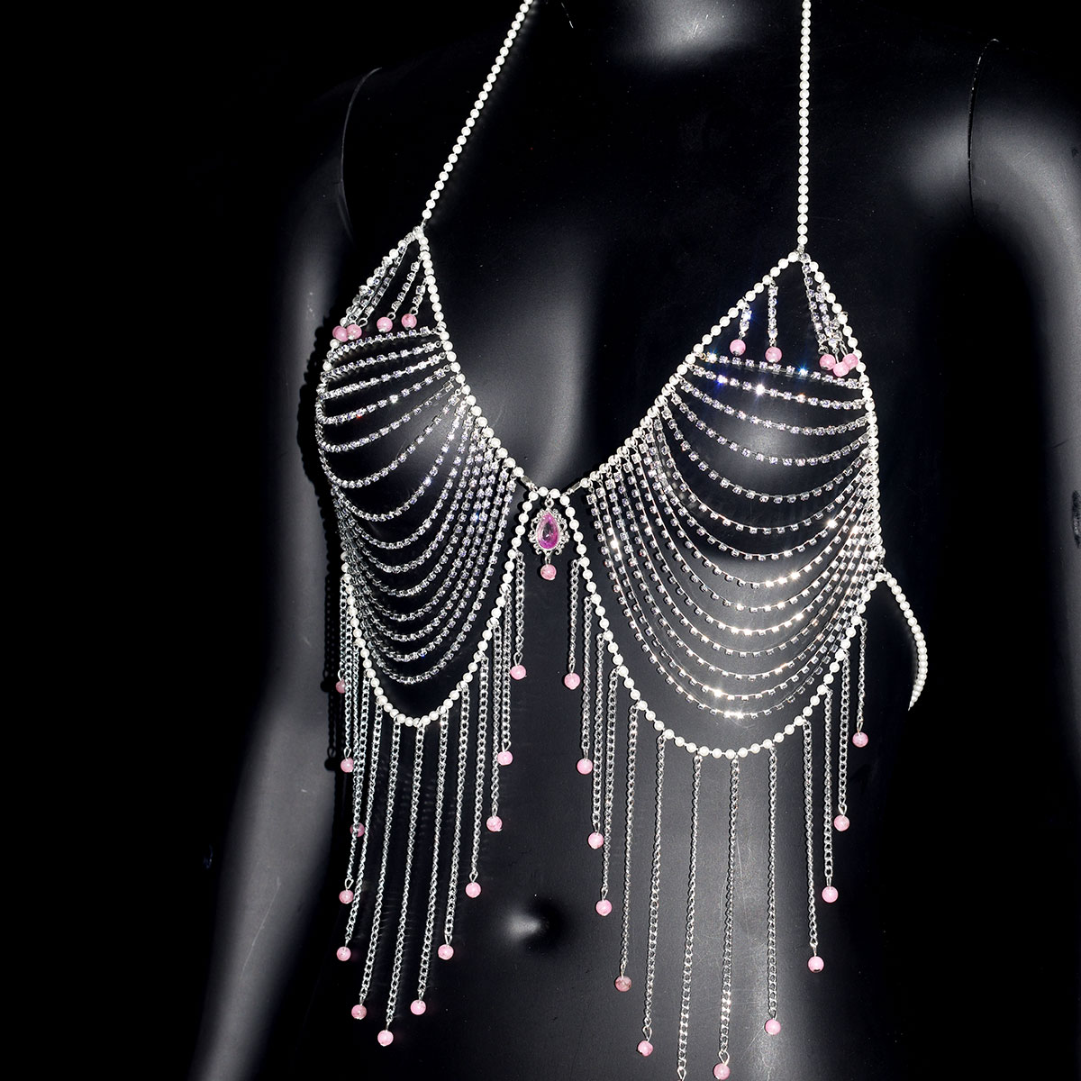 Stylish Rhinestone Bra Jewelry - Body Jewelry Dress review and price