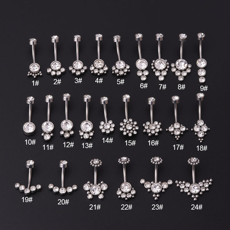 Zircon Golden Belly Button Rin - Body Jewelry Titanium review and price