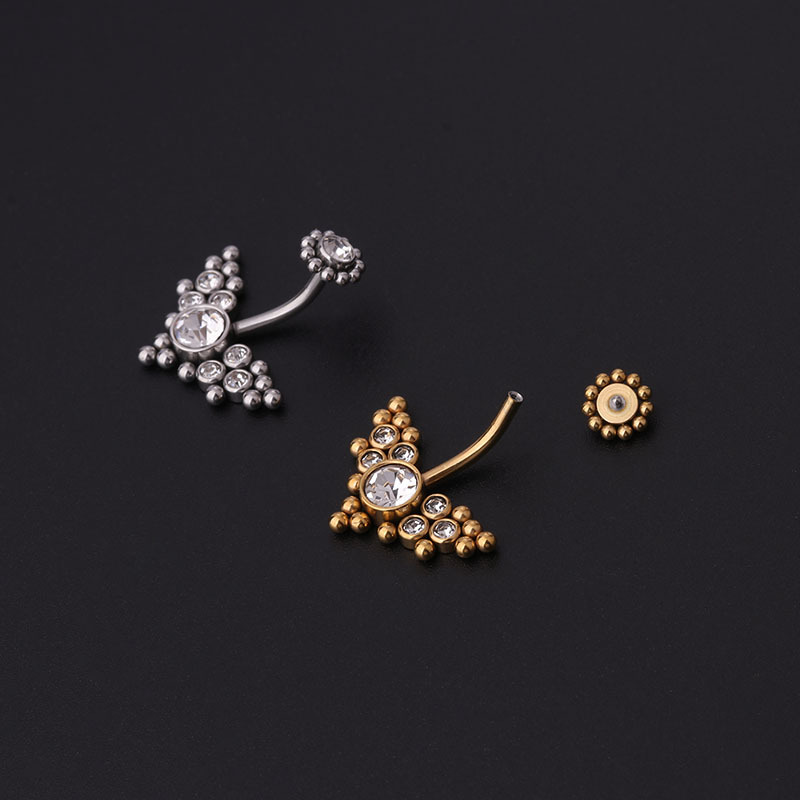 Zircon Golden Belly Button Rin - Body Jewelry Titanium review and price