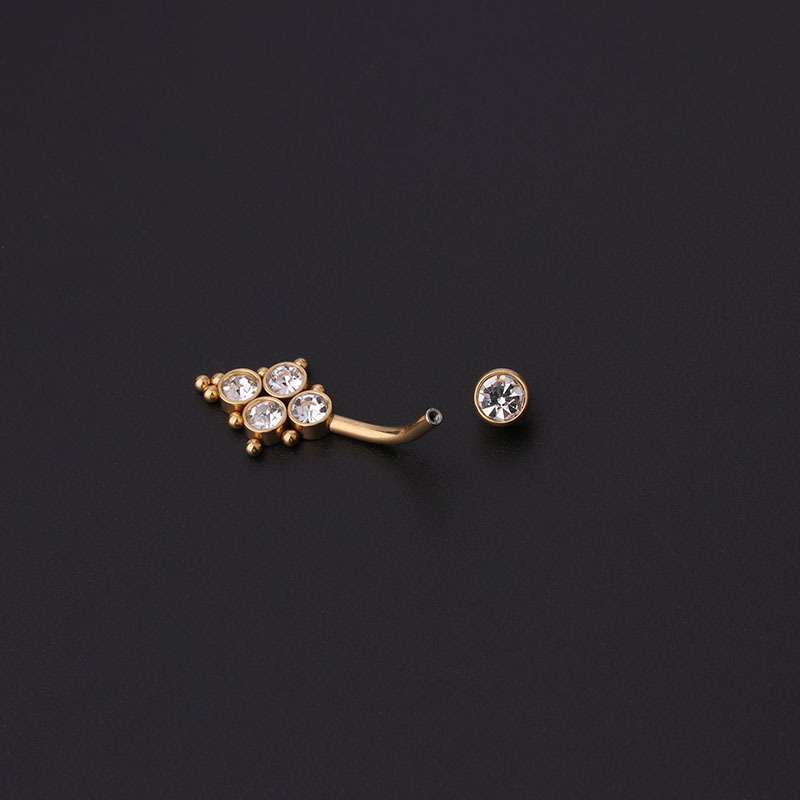 Zircon Golden Belly Button Rin - Body Jewelry Titanium review and price