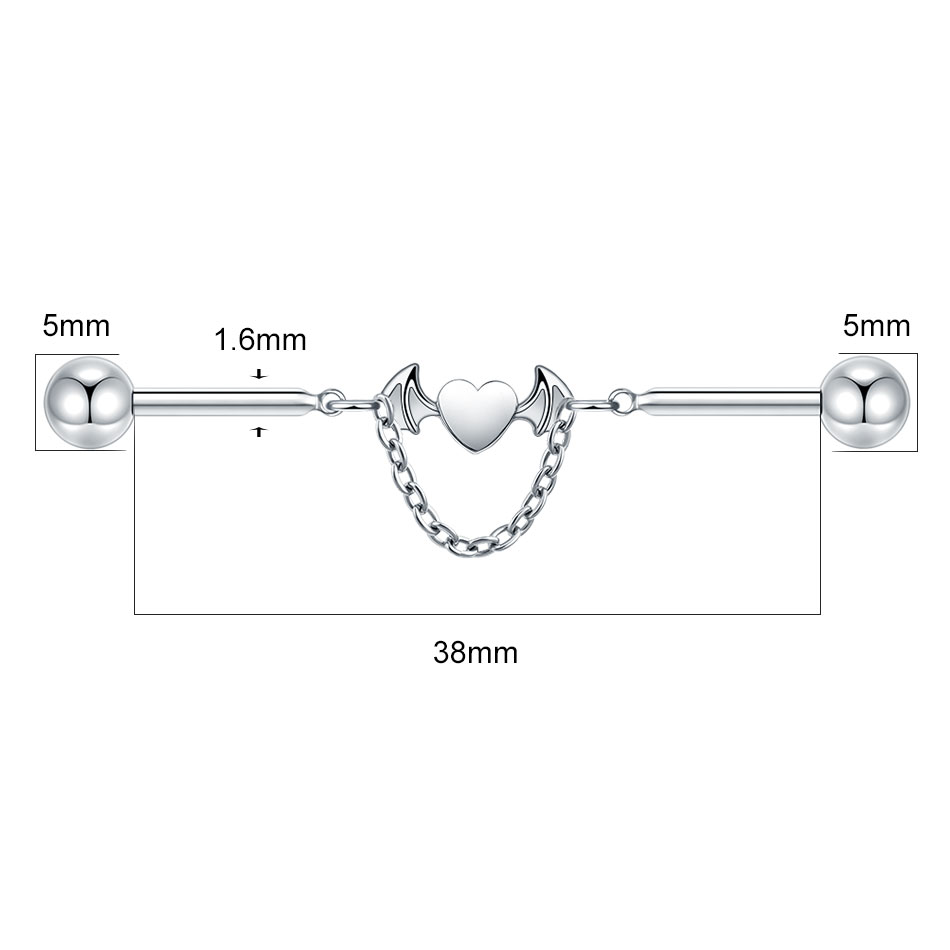 1Pc Titanium CZ Industrial Hel - Industrial Barbell Long review and price