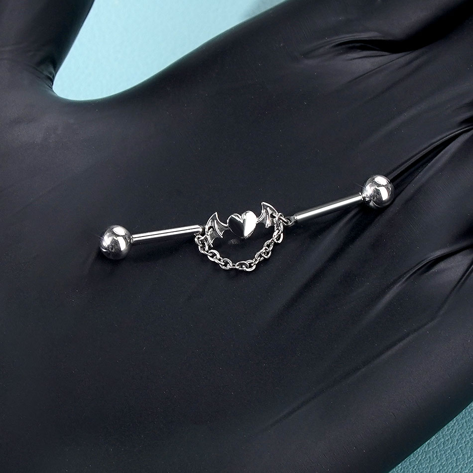 1Pc Titanium CZ Industrial Hel - Industrial Barbell Long review and price