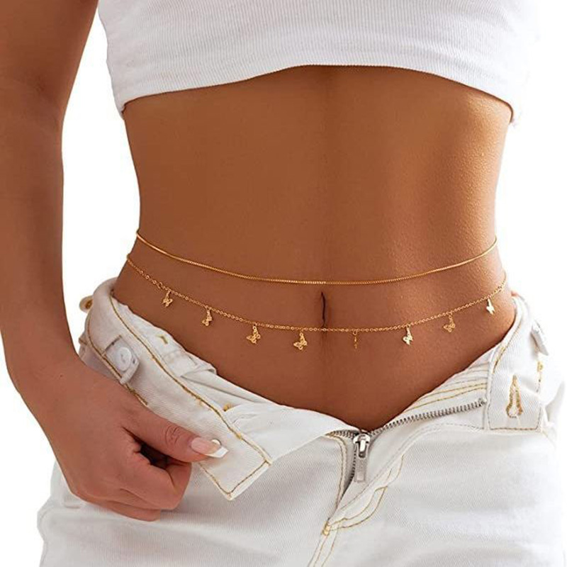 Fashion Simple Double Layer Be - Body Jewelry Waist Chains review and price