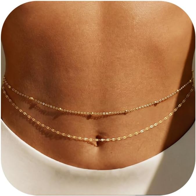 14K Gold Plated Waist Chain Wo - Body Jewelry Ends review and price